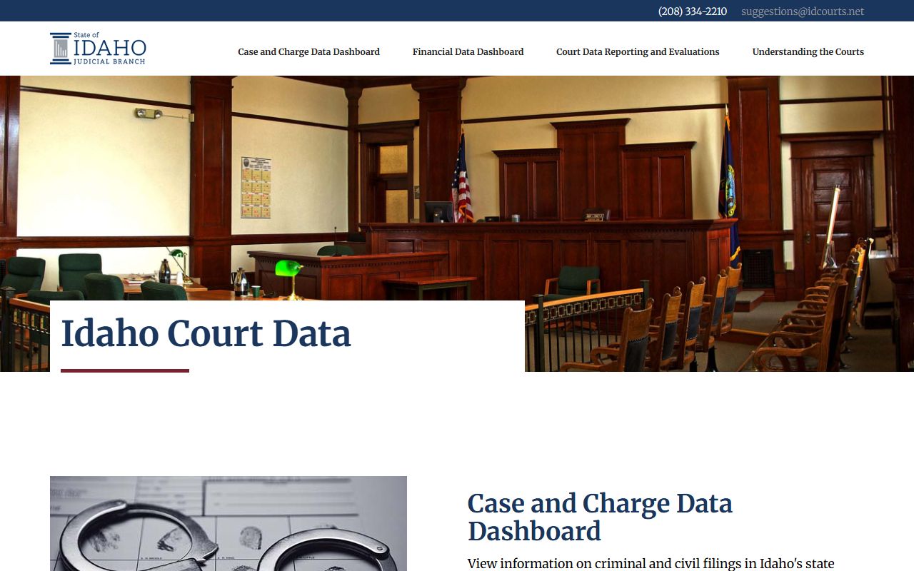 Clark County court dockets Idaho Court Data dashboard