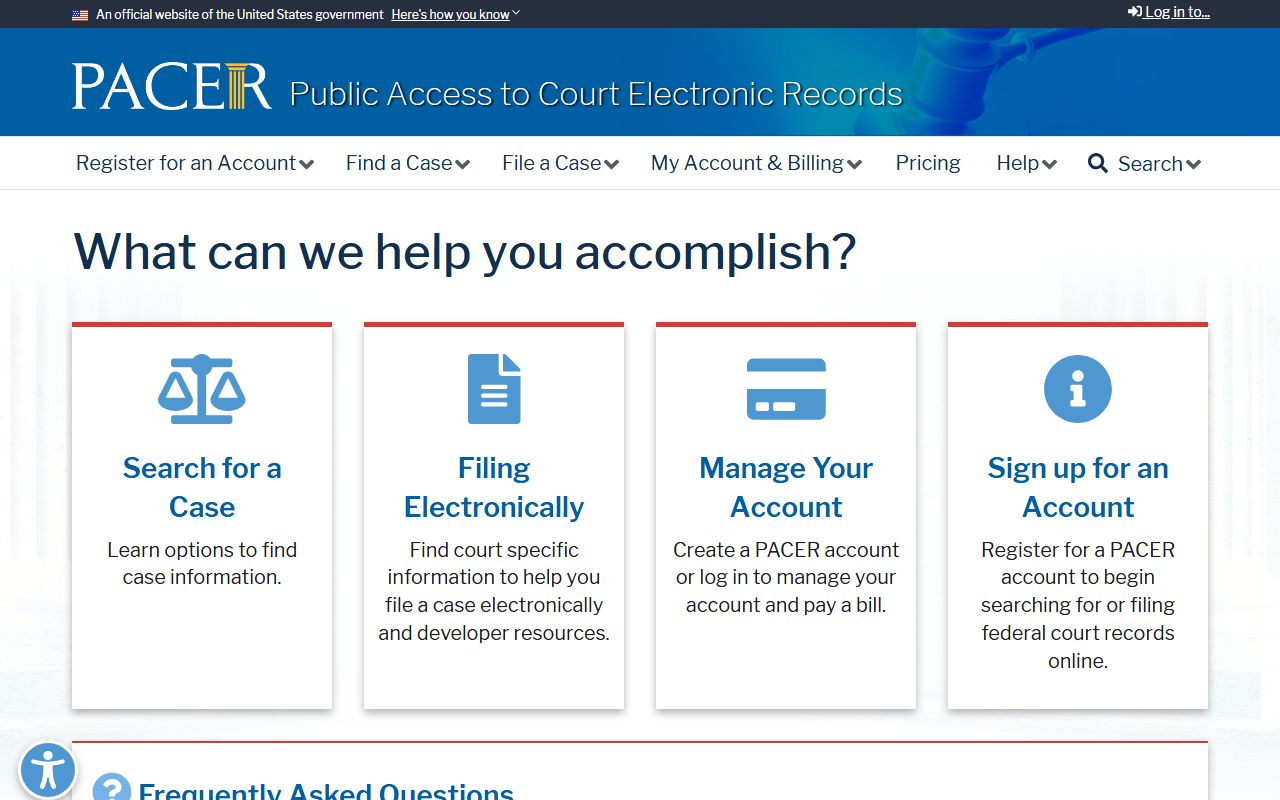 Clark County court dockets PACER federal access