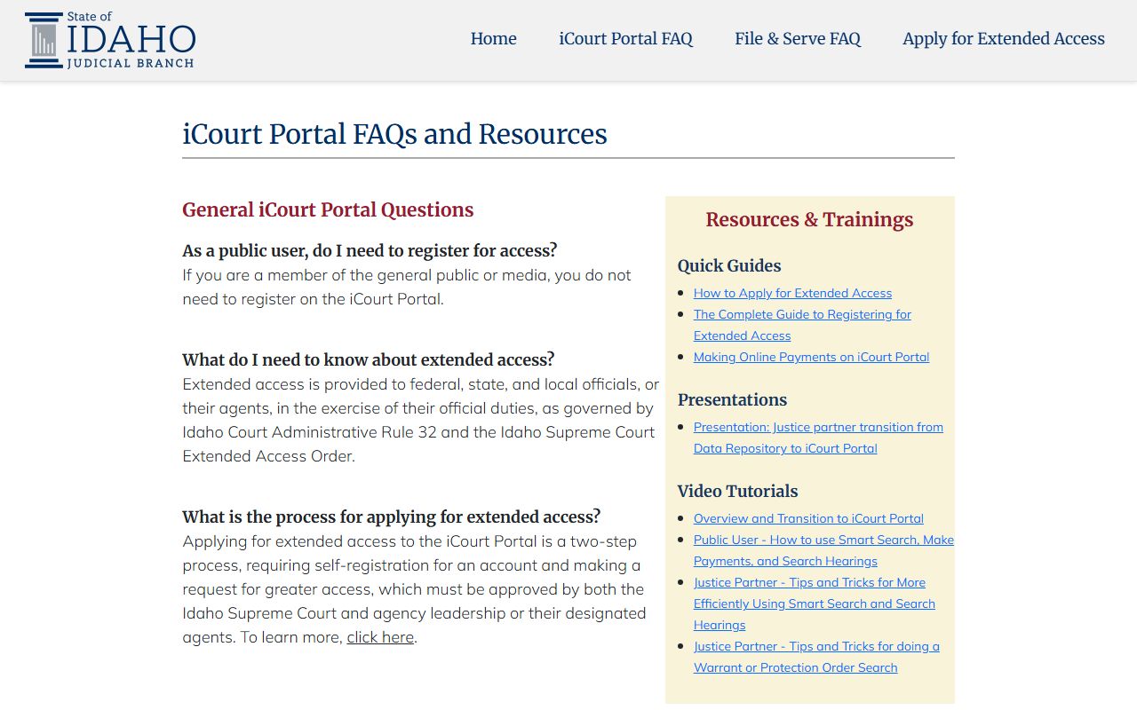 Clark County court records iCourt Portal FAQ