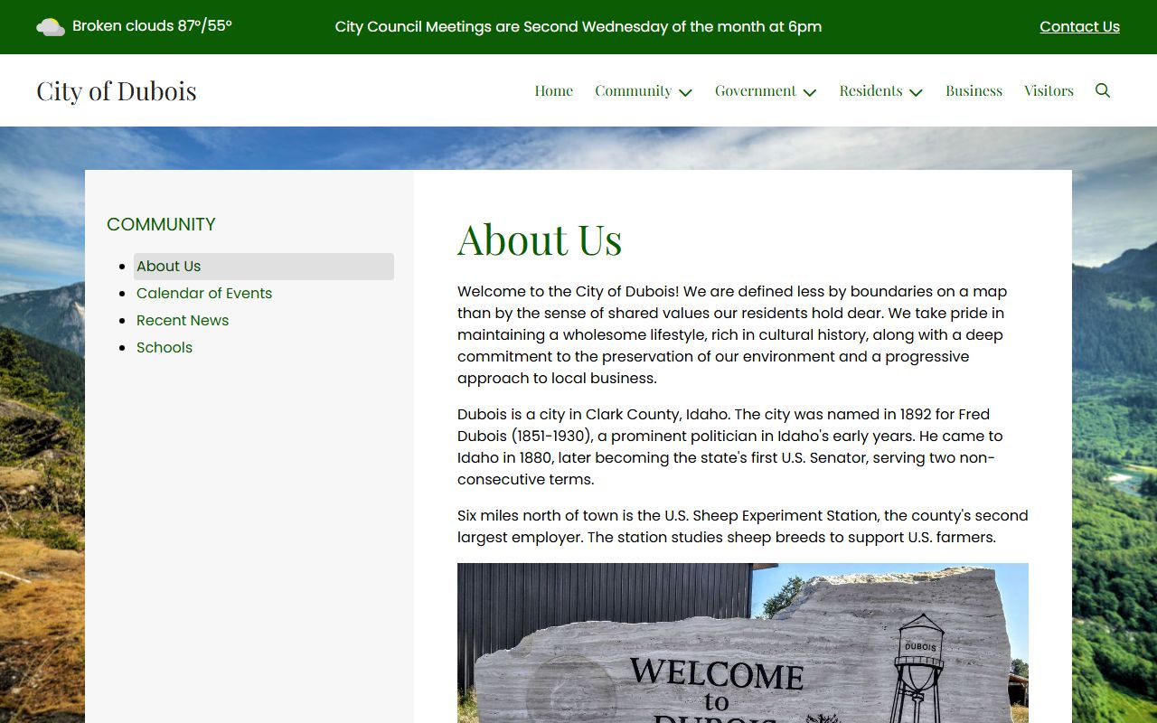 Clark County Idaho court records City of Dubois local context
